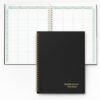 SUNEE 8 Period Teacher Lesson Plan Book - Days Vertically, Undated Teacher Planner 2026-2027 Academic Year, 8.5 x 11 Inch, 104 Pages/52 Sheets (40 Weeks), Waterproof Plastic Cover, Back Pocket, Black