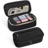 SUNEE Cute Pencil Case, Large Capacity Pencil Pouch, Big Storage Organizer for Stationery, Zipper Pen Bag, Back to School Supplies, Office Organizer Makeup Bag, for Teen Girl Boy Men Women, Black