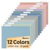 SUNEE Hanging File Folders, 12 Pack Letter Size Hanging File Folders with 1/5-cut Tabs, Stay Organized for Your Home and Office Bulk File, Documents and Paper, 12 Pastel Colors