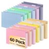 SUNEE Hanging File Folders Extra Capacity Macaron Colors, 60 Pack Letter Size File Folders with 1/5-cut Tabs, Heavy Duty 1 Inch Expansion, Stay Organized for Your Home and Office Bulk File