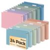 SUNEE Hanging File Folders Extra Capacity Morandi Colors, 24 Pack Letter Size File Folders with 1/5-cut Tabs, Heavy Duty 1 Inch Expansion, Stay Organized for Your Home and Office Bulk File
