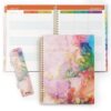 SUNEE Teacher Planner 2026-2027 Academic Year, 7 Periods Lesson Plan Book Jul 2026 - Jun 2027, 8.5"x11" Weekly Vertical Layout Monthly Organizers with Calendars, Bookmark, Waterproof Cover,Pink Marble