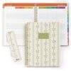 SUNEE Teacher Planner 2026-2027 Academic Year, 7 Periods Lesson Plan Book Jul 2026 - Jun 2027, 8.5"x11" Daily Weekly Monthly Organizers Vertical Layout with Bookmark, Waterproof Cover, Floral Stripes