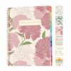 SUNEE Teacher Planner 2026-2027 Academic Year, 7 Periods Lesson Plan Book Jul 2026 - Jun 2027, 8.5"x11"Daily Weekly Monthly Organizers Horizontal Layout with Calendars, Bookmark, Tabs, Pocket, Peony