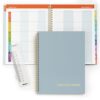 SUNEE Teacher Planner 2026-2027 Academic Year, 8 Periods Lesson Plan Book Jul 2026 - Jun 2027, 8.5"x11" Weekly Monthly Organizers Horizontal Layout with Calendars, Bookmark, Flexible PVC Cover, Blue