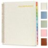 SUNEE Teacher Planner 2026-2027 Academic Year with 7 Periods, Jul 2026 - Jun 2027 Lesson Planner Book 8.5"x11" School Agenda with Subjects, Teacher Calendar with Vegan Linen Cover, Color Tabs, Beige