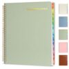 SUNEE Teacher Planner 2026-2027 Academic Year with 7 Periods, Jul 2026 - Jun 2027 Lesson Planner Book 8.5"x11" School Agenda with Subjects, Teacher Calendar with Vegan Leather Cover, Color Tabs, Green