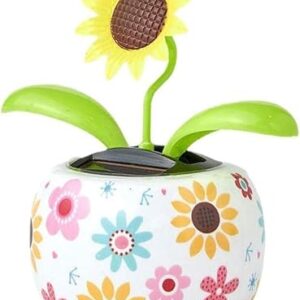 Sunflower Solar Dancing Solar Solar Dancing Flower,Solar Dancing Figurines, Solar Powered Swinging Animated Dancer Car Decoration for Car Dashboard Office Desk Dancer, Solar Power Kits