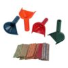SUNGOOYUE Counter Tube Set Plastic Sorter with 4 Color Coded Tubes and Wrappers Funnel Shape Counting Tool for US Home Office Bank Cash Organization