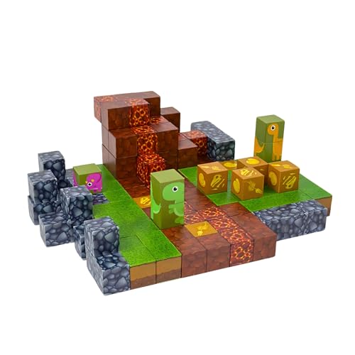 SUNNY AUNTIE 200PCS Dinosaur Magnetic Building Blocks Set – 3D STEM Construction Toy for Kids 3+, Compatible Magnetic Blocks Gift for Boys & Girls