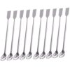 Sunnyglade 10PCS 2 in 1 Stainless Steel Lab Spoon Spatula/Laboratory Sampling Spoon Mixing Spatula