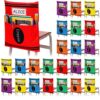 Sunnymove 24 Pack Chair Pockets for Classroom 17'' x 19'' Seat Pockets Crayon Classroom Decor Colored Seat Back Pocket Chair Storage Organizer with Name Slot for Back to School Home Seating Storage