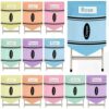 Sunnymove 24 Pcs Chair Pockets for Classroom 16 x 20'' Colorful Crayon Classroom Decor Rainbow Chairback Storage Pocket Large Seat Back Organizer with Name Slot for Back to School Office Home (Pastel)