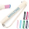 Sunnymove 35 Inch Long Mahjong Mat Bag Cute Double Strapped Polyester Drawstring Mahjong Holder Lightweight Waterproof Outdoor Carrying Bag for Board Game Travel Storage Mat Not Included (White)