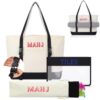 Sunnymove 3 Pcs Empty Mahjong Bags Set for Tiles and Racks Canvas Mahjong Carry Tote Bag Embroidered American Mah Jong Set Incl Tile Bag and Racks & Pushers Drawstring Bags(Black,Buckle)