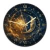 Sun Wall Clock, Celestial Mystical Moon Stars None Gold Non Ticking Wall Clock for Bedroom Office Classroom Study Room Decor 11.6x11.6 Inches