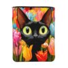 SUNZHI Black Cat Tulips Floral Spring Art Book Sleeves Zipper 11.8X9In