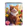 SUNZHI Orange Tabby Cat Spring Wildflower Book Sleeves Zipper 11.8X9In