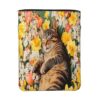 SUNZHI Tabby Cat Sleeping Spring Flower Book Sleeves Zipper 11.8X9In
