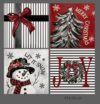 suonengongyi Christmas Holiday Canvas Wall Art Set of 4, 45x45 cm