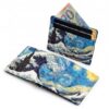 SUPERVEK Starry Wave Tyvek Wallet Bundle – Classic Stitched Wallet and Ultra-Thin Cardholder Set (Starry Night & Great Wave Fine Art Mashup)