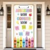 Supervitae Crayon Banner Door Cover for Back to School Classroom Decor First Day of School Welcome Banner Wall Front Door Porch Sign for Kindergarten Preschool Elementary Decor