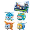 Super Wings Glow & Face-Changing Transformer Toys - Jerome Golden Boy Shine Tino Pet, Stacking Toys for Toddlers & Kids 3-7 Years