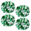 Supkiir 4Pcs Green White Cheerleading Pom Poms for Cheerleader Costume Women, 2 Pair Cheer Pompoms for Boy Girl School Sports Games Team Spirit Cheering Dancing