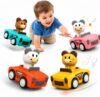 SUPVIB Press to Go Car Toys for Toddlers, Animal Baby Car Toys