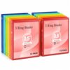 SUQJOY 0.5 Inch 3 Ring Binders, 12 Pack Assorted Color Binders with Clear View Covers and 2 Interior Pockets, 1/2 Inch Round Ring Binders Holds 100 Sheets, for School, Office and Home