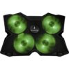 SureFire Bora Gaming Laptop Cooling Pad - laptop cooler 12"-17" - laptop fan cooling pad - cooling base for laptops - external notebook fan up to 1200 rpm - max 26 dBA - green I powered by Verbatim