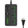 Surge Protector Power Strip 3 Outlets, 6.56ft Flat Plug Extension Cord with 6 USB Ports (2 USB C), 3000w Flat Plug Power Strips with Surge Protection for Home Office Dorm Room Gaming