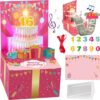 Surprise Musical Pop Up Birthday Card, Money Roll Pull Box, Cash Gift Box for Women, Girls
