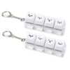 Susade 2 PCS Cute Keyboard Fidget Clicky Stress Relief Clicker Keychain Decompression Button Stress Relief Fidget Keyboard White Bear Finger Clicker Toys for Adults at Work Travel Home Anxiety