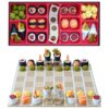 Sushi Chess Set with 3D Printed Sushi Themed Pieces, Bento Box Storage Case and Roll-Up Sushi-Themed Chess Board, Portable Strategy Game, Novelty Gift for Chess Lovers and Foodies