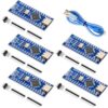 Suuoo 5 Packs Nano V3.0 Microcontroller Board Compatible with Arduino IDE ATmega328P CH340G 5V 16MHz Logic for DIY Electronics Prototyping with USB C Port Unsoldered Headers Cables Included