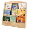suureks Montessori Bookshelf for Toddlers, Natural Solid Pine Wood Kids Bookcase, 3-Tier Forward Facing Toy Display & Storage Organizer, Slim Low Profile Book Stand for Playroom Nursery Bedroom