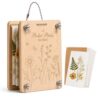 Suziko Pocket Flower Press Kit, Mini Wooden Flower Press for Pressed Flowers and Leaves, Portable Plant Preservation Kit with 10 Drying Boards, 10 Blotting Papers, Gift for Nature Lovers