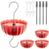 SVEDVK Ant Moat for Hummingbird Feeders, (4 Pack, 7 OZ) Vintage Style Humingbird Feeder Parts Ant Guard & Stopper(Red)