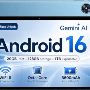 SVITOO Android Tablet 10 Inch, 20GB RAM 128GB ROM Expandable WiFi 6 Blue