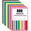 Swanaryo Construction Paper Assorted Colors - (600 Sheets, 9x12), 25 Bright Colors Lightweight(30lb/110gsm) Craft Paper Bulk Pack Arts & Crafts Projects
