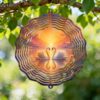 Swan Wind Spinner, Romantic Nature Sunset Water Summer Orange Metal Kinetic Wind Sculptures Outdoor Ornaments for Garden Lawn Hallways Yard Party Decor 12 Inch