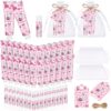 Swiffen 48 Sets Halloween Breast Cancer Hand Cream and Lip Balm Ghost Breast Cancer Awareness Gift for Women Travel Size Hand Lotion Pink Ribbon Survivor Charity Event Campaign Supplies