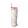 Swig Life 30oz Leak Proof To-Go Tumbler, 30oz Leak Proof Water Bottle with Handle and Straw, Large Insulated Tumblers, Cup Holder Friendly Travel Mug, Reusable Leakproof Water Bottle (Summer Salt)