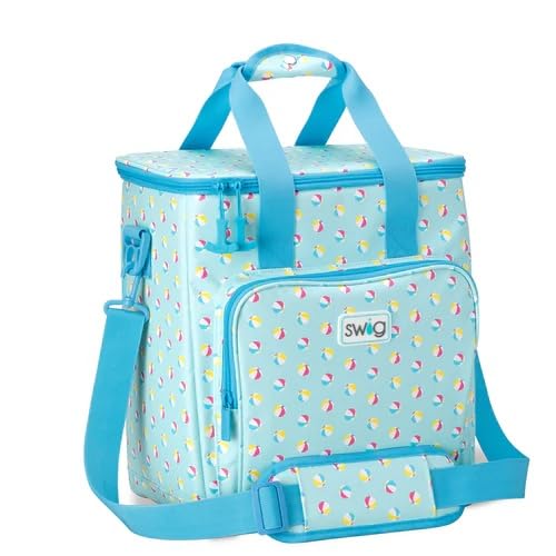 Swig Life Boxxi 24 Cooler Bag | Insulated Cooler Bag with Zipper, Large Travel Bags Holds 16-24 Cans, or 6 Wine Bottles, Insulated Grocery and Food Delivery Bag, or Beach Coolers (Beach Balls)
