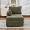 swxlylsfq 31.69" Wide Modular Sofa Bed with Cushions, Upholstered in Soft Chenille Fabric, Sturdy Metal Legs, Strong Load-Bearing Capacity, Suitable for Living Rooms, Bedrooms, and Apartments.Green-L