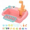 Syglawnd Toy Kitchen Sets Play Sink with Circulating Running Water for Toddlers 1-3, Large Capacity, Style 2