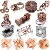 Syhood 14 Pcs Metal Brain Teaser Puzzles Ring Interlock Logic Puzzle IQ Game Lock Challenging Gift for Christmas Adults Party Table(Novelty)