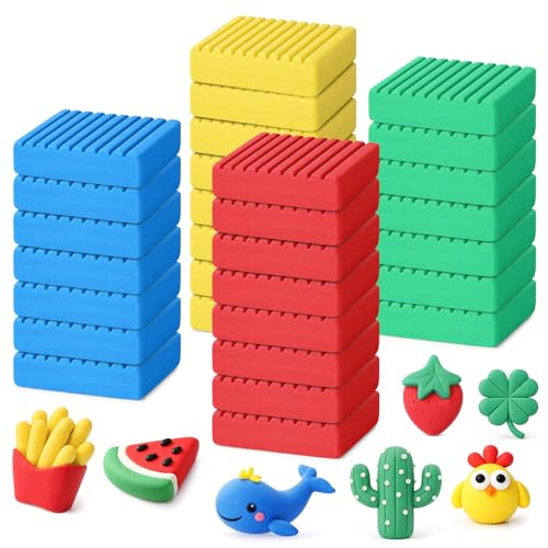 Syhood 30 Pcs 42oz Colorful Reusable and Non Drying Modeling Clay Bulk Plastilina Modeling Clay Gift Set for DIY Sculpting Classroom Arts and Crafts Projects Play