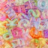 Synvexor 78Pcs Large Letter Beads Big Chunky Letter Bead A-Z Acrylic Alphabet Bubble Beads for Paracord Bead Bag Charm Keychains Crafts Education Leaning(ab Transparent Color)